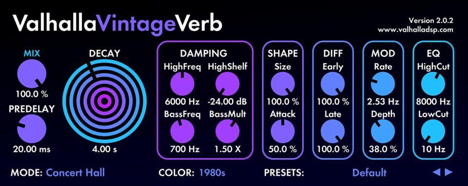 valhalla vintage verb vst white noise crashing sounds